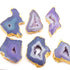 6 Pcs Blue Agate Druzzy  Geode Raw Drusy Agate Slice Pendant -Electroplated Gold Druzy Pendant DRZ159