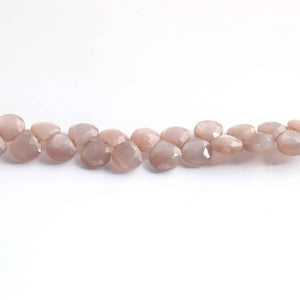 1 Long Strand Chocolate MoonStone Faceted Briolettes - Heart Shape Briolettes - 9mmx10mm-10mmx11mm -8 Inches BR02342 - Tucson Beads