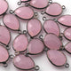 19 Pcs Rose Quartz Oxidized Sterling Silver Gemstone Faceted Pear Shape Double Bail Connector -21mmx11mm  SS600 - Tucson Beads