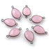 9 Pcs Rose Quartz Oxidized Sterling Silver Gemstone Faceted Pear Shape Double Bail Connector -21mmx11mm  SS600