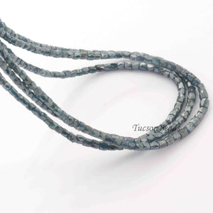 20 Ct 1 Long Strand Blue Diamond  Long Tube Genuine Diamond Tube Beads 16 Inch Long BDU023 - Tucson Beads