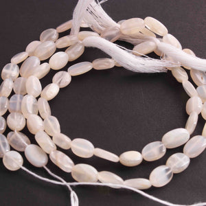 1  Long Strand White  Moonstone Smooth Briolettes  -Oval Shape Briolettes  7mm -13 Inches BR4250 - Tucson Beads