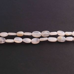 1  Long Strand White  Moonstone Smooth Briolettes  -Oval Shape Briolettes  7mm -13 Inches BR4250 - Tucson Beads