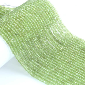 1 Strand Peridot Faceted Rondelles Gemstone Round Beads 4mm-13 Inch-RB110 - Tucson Beads