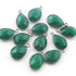 11 Pcs Green Onyx Oxidized Sterling Silver Gemstone Faceted Pear Shape Single Bail Pendant -18mmx11mm  SS592