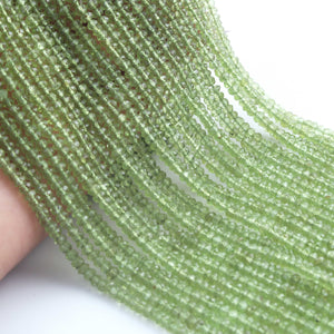 1 Strand Peridot Faceted Rondelles Gemstone Round Beads 4mm-13 Inch-RB110 - Tucson Beads