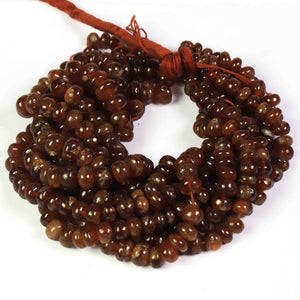 1 Long Strand Hessonite Smooth Roundelles - Hessonite Plain Rondelles Beads 4mm-9mm 17 Inches BR1650 - Tucson Beads