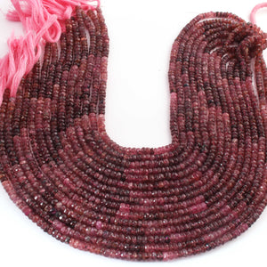 1 Strands Genuine Pink Tourmaline Faceted Rondelles - Roundel Beads 5mm- 14.5 Inch  RB0482 - Tucson Beads