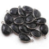 10 Pcs Black Onyx Oxidized Sterling Silver Gemstone Faceted Pear Shape Single Bail Pendant -18mmx11mm  SS591