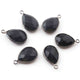 10 Pcs Black Onyx Oxidized Sterling Silver Gemstone Faceted Pear Shape Single Bail Pendant -18mmx11mm  SS591 - Tucson Beads