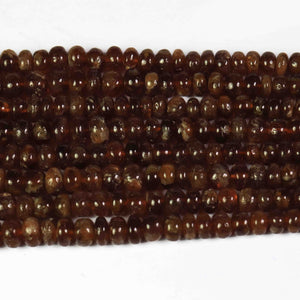 1 Long Strand Hessonite Smooth Roundelles - Hessonite Plain Rondelles Beads 4mm-9mm 17 Inches BR1650 - Tucson Beads