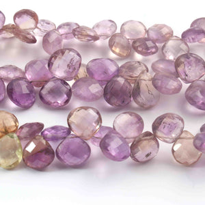 1 Long Strand Ametrine Faceted Briolettes -Heart Shape Briolettes - 19mmx17mm-12mmx12mm - 8 inches BR01701 - Tucson Beads