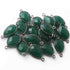 17 Pcs Green Onyx Oxidized Sterling Silver Gemstone Faceted Pear Shape Double Bail Connector -21mmx11mm  SS598