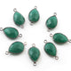 17 Pcs Green Onyx Oxidized Sterling Silver Gemstone Faceted Pear Shape Double Bail Connector -21mmx11mm  SS598 - Tucson Beads