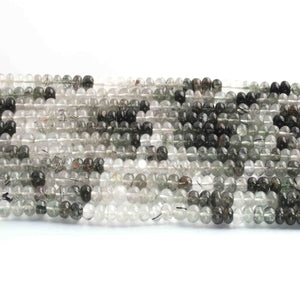 1 Strand Black Rutile Smooth Rondelles - Gemstone Rondelles - 6mm 13 Inches BR02348 - Tucson Beads