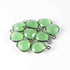 9 Pcs Green Chalcedony Oxidized Sterling Silver Pendant - Faceted Heart Shape SS954