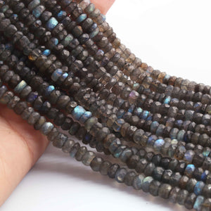 1  Long Strand Labradorite Faceted Roundells - Round Shape Roundells- 6mm-9 mm-16.5 Inches BR02338 - Tucson Beads