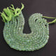 1  Long Strand Green Chalcedony Faceted Briolettes-Square Shape Briolettes -7mmx6mm-5mmx5mm - 8.5 Inches BR01700 - Tucson Beads