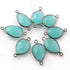 7 Pcs Blue Aqua Chalcedony Faceted Oxidized Sterling  Silver Pear Connector 21mmx11mm SS915