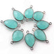5 Pcs Blue Aqua Chalcedony Faceted Oxidized Sterling  Silver Pear Connector 21mmx11mm SS915 - Tucson Beads