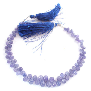 1 Strand Amazing Quality Tanzanite Smooth Briolettes - Tear Shape Natural Gemstone Briolettes -3mm-11mm-9.5-Inches BR03070 - Tucson Beads