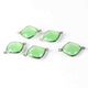 5 Pcs Green Chalcedony Oxidized Sterling Silver Faceted Cushion Shape Connector 24mmx17mm SS932 - Tucson Beads