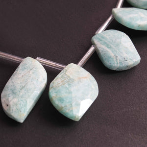 1  Long Strand  Amazonite Faceted Briolettes - Fancy Shape Briolettes -21mmx13mm-24mmx14mm- 8 Inches BR02337 - Tucson Beads