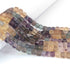 1 Strand Multi Fluorite Faceted Cube Briolettes - Box shape Beads -6mm-7mm- 8 Inches BR0630