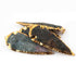 4 Pcs Green Jasper Arrowhead  24k Gold  Plated Charm Pendant -  Electroplated With Gold Edge 76mmx32mm-14mmx7mm - AR179