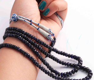 275. Ct 2 Strands Of Genuine Blue Sapphire Necklace - Faceted Rondelle Beads - Rare & Natural Sapphire Necklace - Stunning Elegant Necklace - BRU189 - Tucson Beads