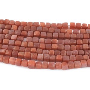 1 Strand  Sunstone  Faceted Cube Briolettes - Box shape Beads -6mm -8.5 Inches BR0632 - Tucson Beads