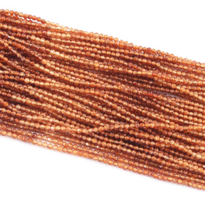 5 Long Strands Shaded Hessonite Rondelles Faceted Beads -Shaded Hessonite 2mm 13 inches RB445 - Tucson Beads