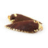 2 Pcs Shaded Brown Jasper Arrowhead  24k Gold  Plated Charm Pendant -  Electroplated With Gold Edge 85mmX32mm-14mmx7mm AR190