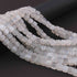 1 Strand White Moonstone  Faceted Cube Briolettes - Box shape Beads 5mm-6mm -8.5 Inches BR0631