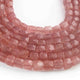 1  Long Strand Strawberry Quartz Faceted Briolettes -Cube Shape Briolettes 5mm-7mm- 8 Inches BR01710 - Tucson Beads