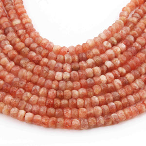 1 Strand Sunstone Faceted Rondelles-Gemstone Beads 4mm-7mm 12.5 Inch BR251 - Tucson Beads