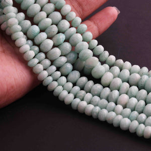 1 Strand Amazonite Faceted Roundells - Round Shape Briolettes 7mm-10mm 8.5 Inches BR1235 - Tucson Beads