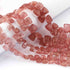 1 Strand Strawberry Quartz Faceted Briolettes -Trillion  Shape Briolettes - 6mm-11mm 8 inch BR0675