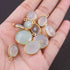 10 Pcs Aqua Chalcedony 24k Gold Plated Faceted Assorted Shape Single Bail Pendant 16mmx13mm-22mmx13mm PC853