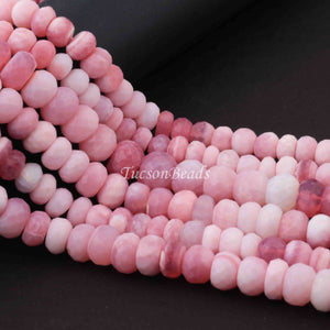 1 Long Strand Pink Opal Faceted Rondelles -Round Shape  Rondelles - 12mm -14 Inches BR0219 - Tucson Beads