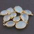 10 Pcs Aqua Chalcedony 24k Gold Plated Faceted Assorted Shape Pendant / Connector 20mmx11mm-26mmx14mm PC851
