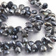 1 Strand Labradorite Silver coting Faceted pear Briolettes - Labradorite pear Briolettes  12mmx10mm-15mmx9mm 8 inch BR361 - Tucson Beads
