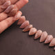 1 Strand Peach Moonstone Fancy Beads - Fancy Shape Beads 21mmX11mm-25mmx12mm 9 Inch BR294 - Tucson Beads