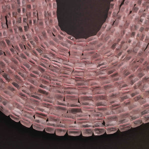 1 Strand Rose Quartz Faceted Briolettes -Cube Shape Briolettes 5mm-6mm-8 Inches BR01711 - Tucson Beads