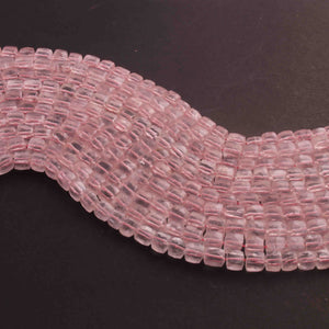 1 Strand Rose Quartz Faceted Briolettes -Cube Shape Briolettes 5mm-6mm-8 Inches BR01711 - Tucson Beads