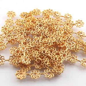 10 Pcs 24k Gold Plated Flower Copper Charm, Designer Flower Charm, Jewelry Making Tools, 40mmx17mm GPC337 - Tucson Beads