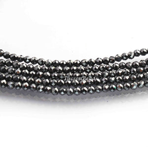 5 Long Strands Black Pyrite Siler Coting Faceted Rondelles Beads - Black Pyrite- Shining Beads Roundles - 3mm 12.5 Inches RB327 - Tucson Beads