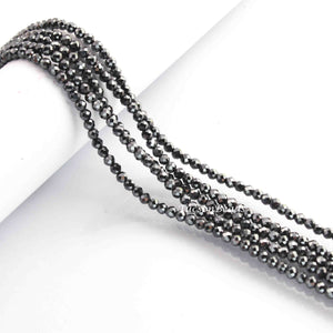 5 Long Strands Black Pyrite Siler Coting Faceted Rondelles Beads - Black Pyrite- Shining Beads Roundles - 3mm 12.5 Inches RB327 - Tucson Beads