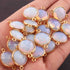 19 Pcs Ice Quartz Faceted  Round Shape 24k Gold Plated Connecter- 21mmx15mm PC376