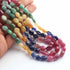 440 ct. 3 Strands Of Genuine Multi Sapphire Necklace - Smooth Oval Precious - Rare & Natural Necklace - Stunning Elegant Necklace SPB0246